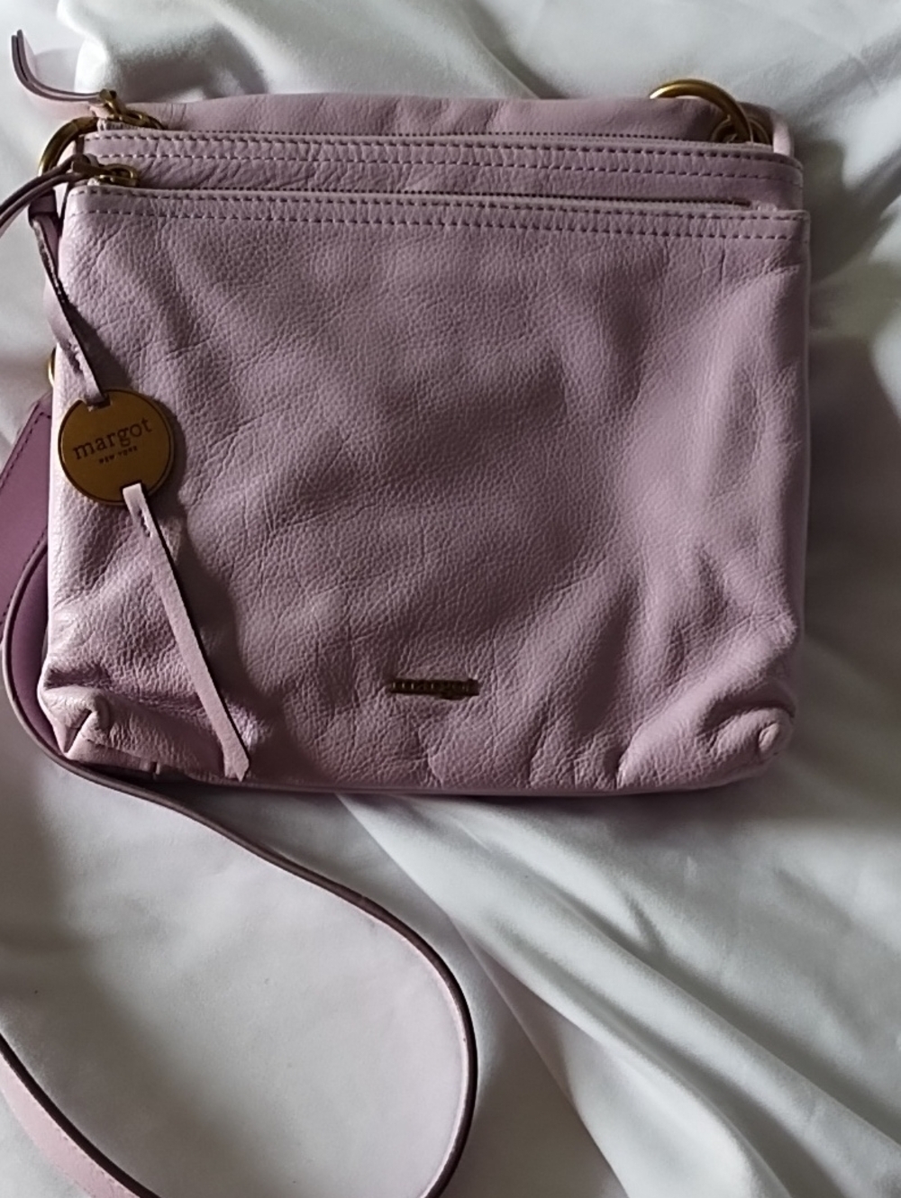 Lilac Leather Crossbody Bag